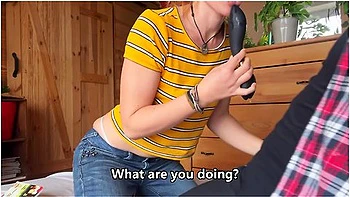 My Roommate Gives Me A Dildo For Christmas And I Show Him What I Can Do! Im Hot!!!