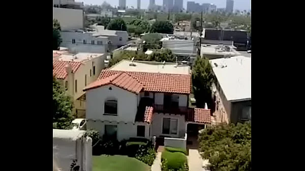 Big Tit Teen Almost Caught in Risky Rooftop Public Masturbation
