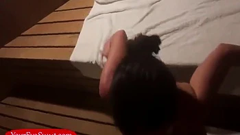 Blowjob Pov Tied Up In Sauna For Hard Deep Throat Fuck With Brunette Babe And Ewe Sweet
