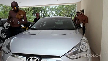 Brasilian pornstar Larissa Leite 4 on 1 DAP with big cocks, DP