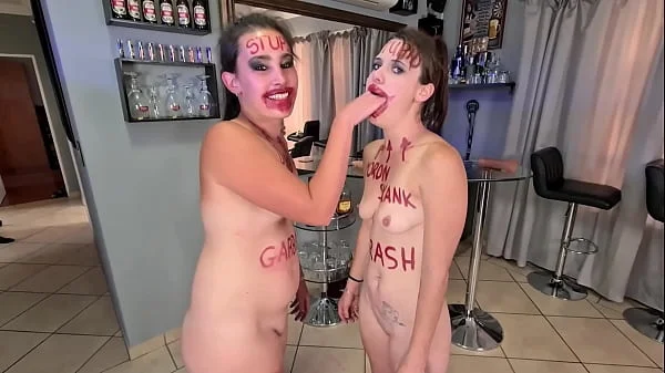 Two stupid whores doing stupid things | self humiliation and humiliating each other