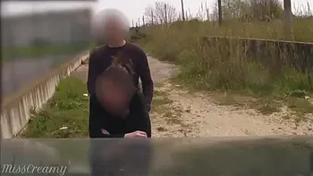 Teacher asks her student to fuck outdoors on car hood - Risky Public Sex - MissCreamy