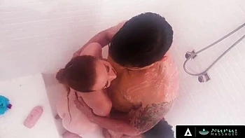 Hot Nuru Massage FFM Threesome Compilation with Big Tits & Blowjob