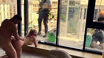 Anal Pissing, Fucking In Front Of Windows Cleaners