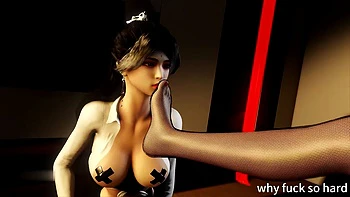 3D Two Busty Asian Slut Wearing Hot Lingerie Have BDSM Sex