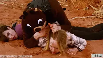 Rebel Rhyder pressed into the dirt and ass fucked hard while cuck Brooke Johnson gets nothing: a Domthenation anal BDSM documentary