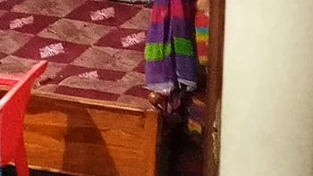 Aunty caught red handed on camera while changing dress.