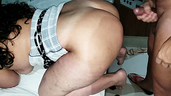 Amateur Wife's First Gangbang with Loud Moans in Front of Husband