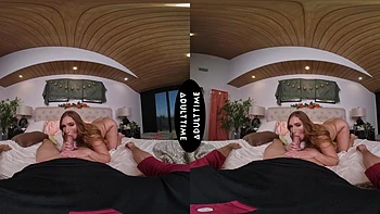 Skylar Snow and Pierce Paris in steamy vr action on the bed