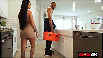 Plumber Drills Desiree Nevadas Leaky Pipes With His Bbc