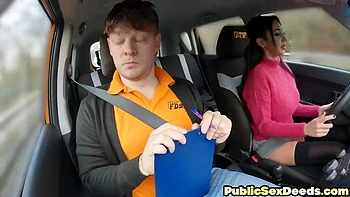 Bigititted cougar learner cockriding