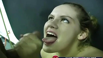 Hot cock tugging teen gets dick off in POV secret sex