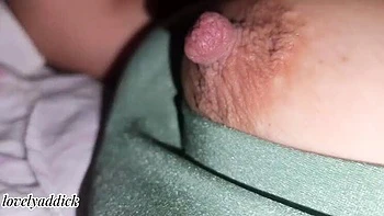 Sleepy Step Sister Under Blanket - Big Tits & Pink Nipples Close Up Voyeur