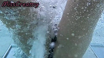 Amateur Teacher Miss Creamy Flashes Pussy at Public Pool & Gets Help Masturbating - Risky Outdoor Sex with People Nearby