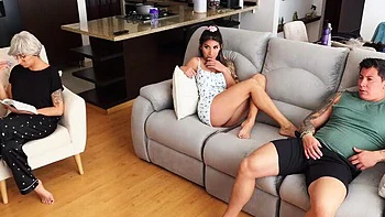 Winter Steph Horny Stepdaughter Fucks Stepdad in Front of Wife - Big Tits Latina Teen Cowgirl 4K