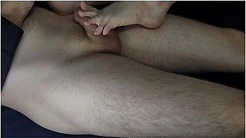 Girl Masturbates With Oily Feet My Little Horny Cock // Foot Fetish