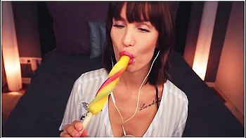 Asmr Amy Ice Licking Sucking Eating Mouth Sounds Whispering