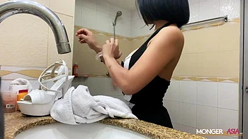 Busty Maid Loves Sliding Her Juicy Pussy Into Nine Inch Tool by Monger In Asia: Porn
