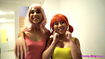Naughty Cosplay Teens Have Threesome