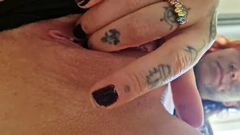 BaleaTheScarleg Fingering Her Wet Hairy Pussy Solo - Goth Redhead MILF Masturbation Close-Up