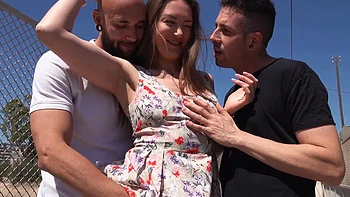 Foursome sex in the forest with hot girls Julia Maze and Bethie Love