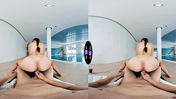 A nice couple has sex, with a beautiful brunette, Vixi Rafi, from ukraine.