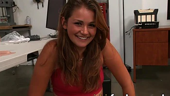 Horny teenager stunner with all-natural bra-stuffers gives oral pleasure on Sybian before smashing extraordinaire penis - NSFW porn!