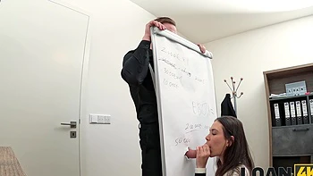 A hot brunette chick Vixi Rafi has sex with her boss Stanley Johnson in the office