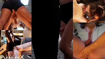 Kate's Camver Split Screen: Big Cock & Prostate Massage Gooning Compilation