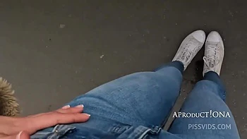 Wetting Her Jeans On The Streets Of Budapest