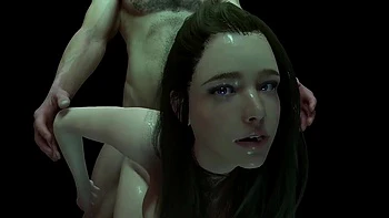 Cute brunette girl loves anal standing up with her hands pulled back : 3D porn