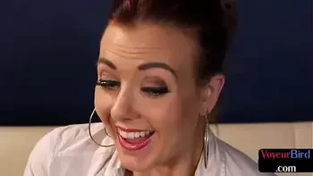 Busty voyeuristic femdom moans and spreads legs for JOI sub