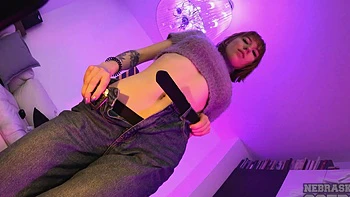 Curvy redhead Lily Mays masturbates with a powerful vibrator.