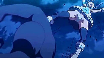 The monsters fondle her big breasts, thrust into her, and then she awakens and defeats them with creampies.