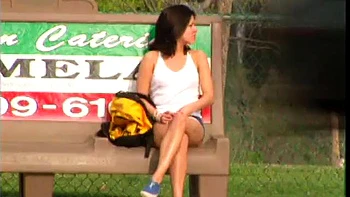 Brunette sucks and fucks with bartender