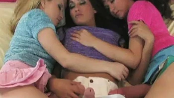 3 girls having fun with strap ons: Blowjob, Doggy  Big Tits Porn