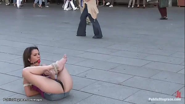 Spanish babe rough fucked in public