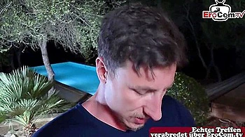 German Skinny Brunette Hair Teen 18+ Screws On Vacation