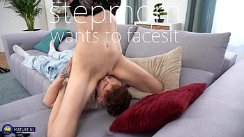 45 Year Old Stepmom Mia Moon Loves Riding Her Trimmed Milf Pussy On Her Boy Toy's Face