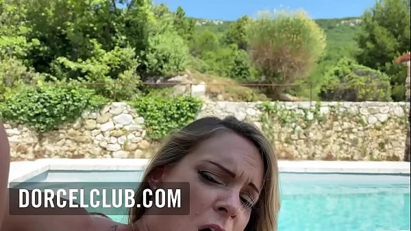 Passionate sex around the pool with busty Tiffany Leiddi