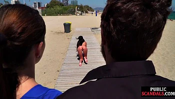 Stunning MILF at Naked Beach Walk