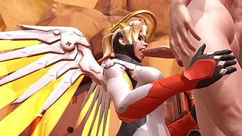 Mercy blowjob. Overwatch parody