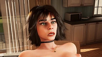 Sexy Brunette Is Riding Dick on the Kitchen Table