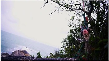 Tattoo Piercing Dreadhead Girl Gets Tied Up By Lily Lu On Public Beach - Kinbaku, Shibari, Bondage