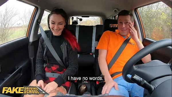 FakeDrivingSchool Tattoo Babe Sharlotte Thorne Smokes Instructors Cock
