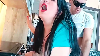 Fucking My Stepmothers Delicious Pussy In The Kitchen