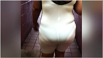 See Through Spandex Shorts Visible Panties