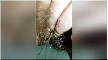 Bushy Pussy Girl Peeing In The Toilet With A Sanitary Pad In Her Panties