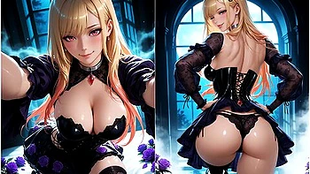 Hentai Anime - Marin Kitagawa Forgot To Wear Panties At A Photoshoot For Subscribers