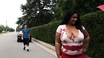 Skinny White Guy Finger Fucks Delilah Black's Fat Ebony Pussy